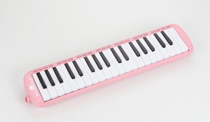 Melodica met 37 toetsen - blaaspiano - baby roze