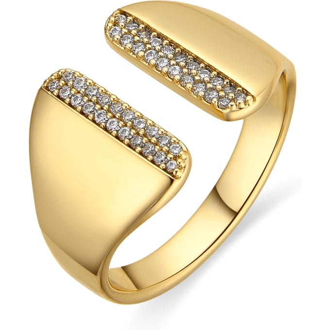 Luxenter Ring met schitterende zirkonia, 18-karaats goud afgewerkt - Niando