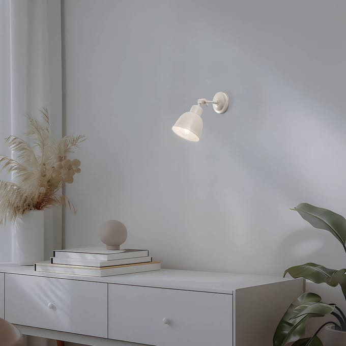 Argon Wandlamp Emoti, beige, 1-lamp, staal, Ø 10 cm