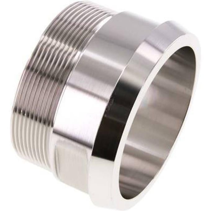 Din 11851 Melkkoppeling 100mm Laspuntstuk G3" Buitendraad RVS