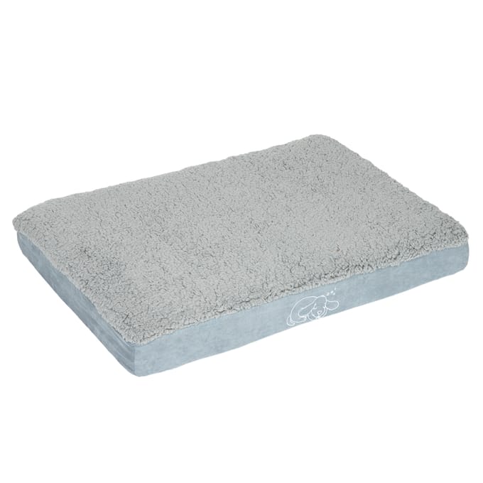 - M: L 100 x B 65 x H 9,5 cm (motief: hond) - Hondenkussen Memory Foam Grijs