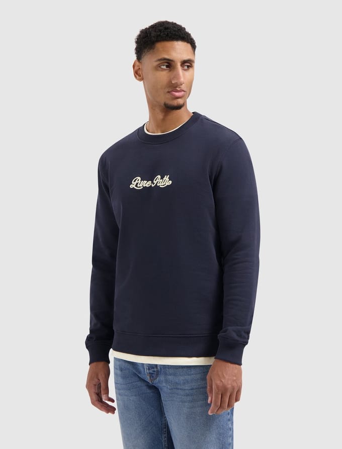Pure Path Pure Path Chain Stitch Sweater Dark Navy (25030307 - 57)