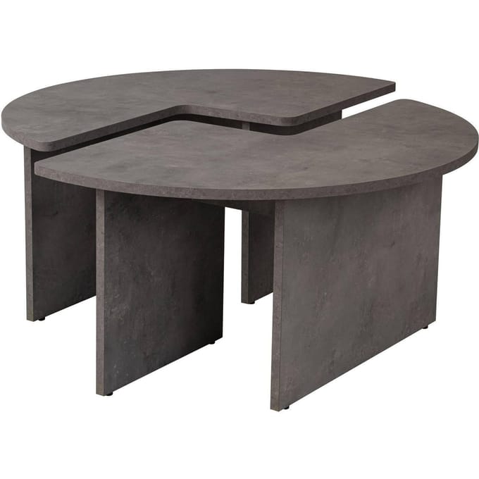 Houten salontafel "Moira" 90 x 90 x 41 cm - Beton grijs