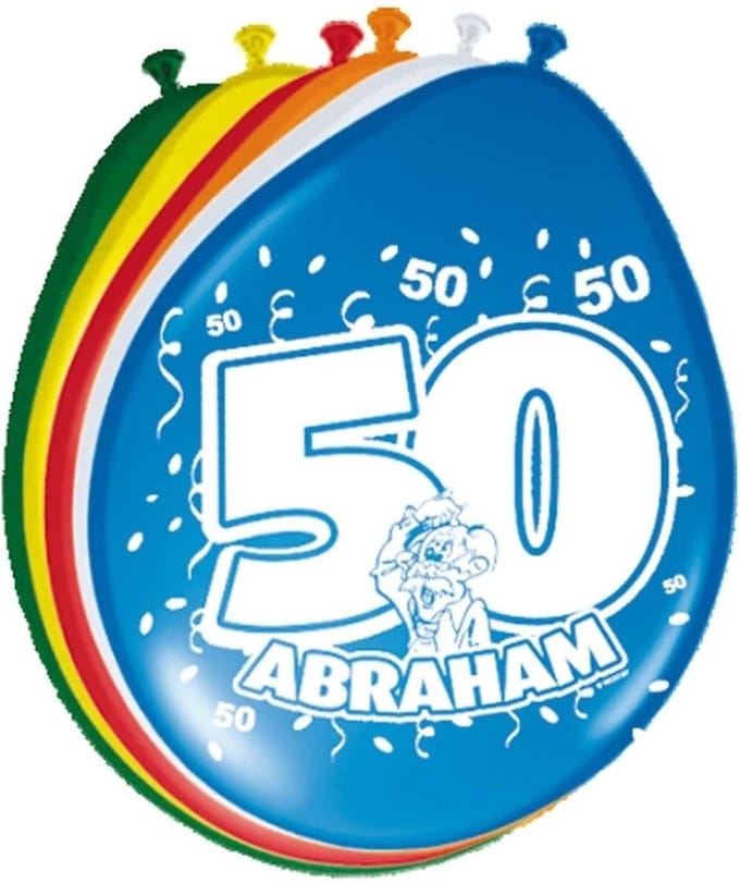 Folat Verjaardag leeftijd ballonnen 50 jaar - 32x - multi - 30 cm - Abraham - versieringen