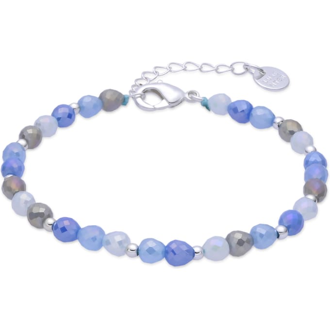 Luxenter Armband van blauw glas met rhodiumafwerking - Likdu