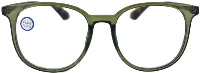 Fangle Computerbril Big Round Olive +1.0