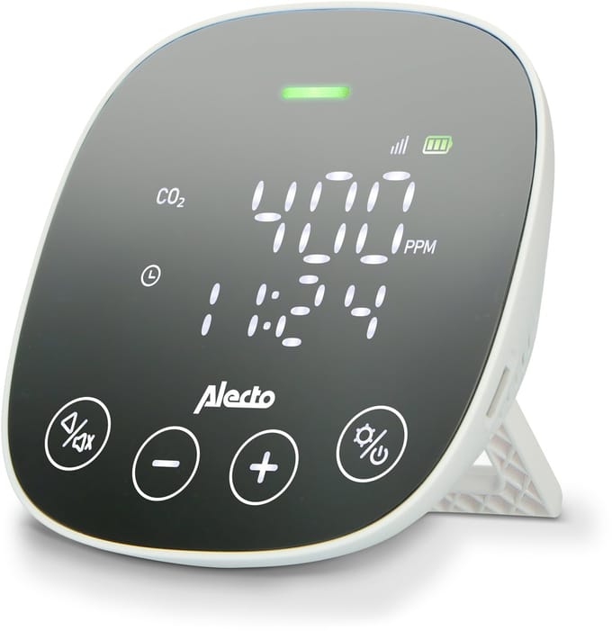 Alecto AQ30 - CO2 Meter met professionele NDIR sensor - Luchtvochtigheidsmeter met alarmsignaal bij slechte Ventilatie