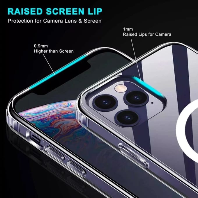 iPhone 12 clear magsafe hoesjeTransparant Stevige Luxe Hard Back Cover Shockproof Achterkant