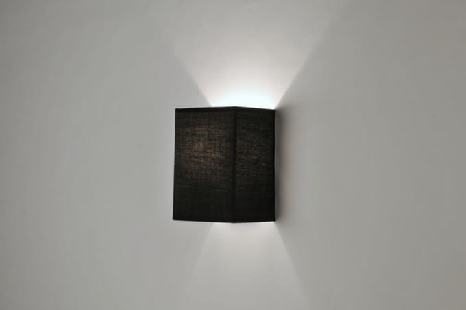 Lumidora Wandlamp 71228 - Voor binnen - ADELAIDE - E14 - Zwart - Textiel