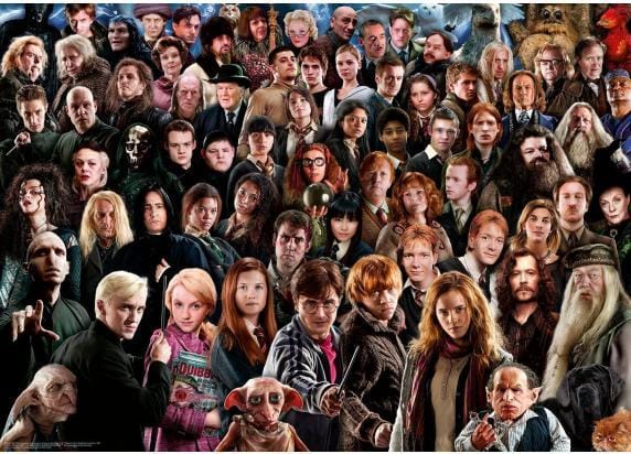 Puzzel van 1000 stukjes Ravensburger Harry Potter Challenge Cast