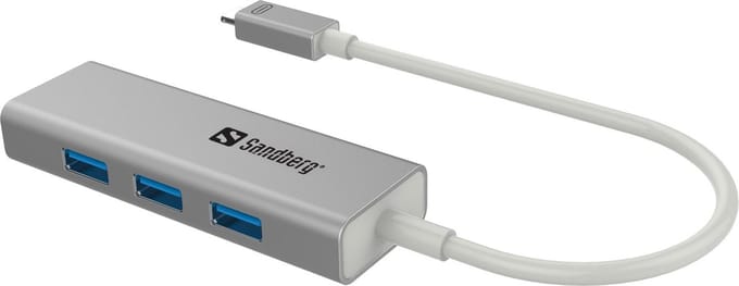 Sandberg USB-C Aan 3 x USB 3.0 Converter USB hub - 4 - USB 3.0 - Zwart