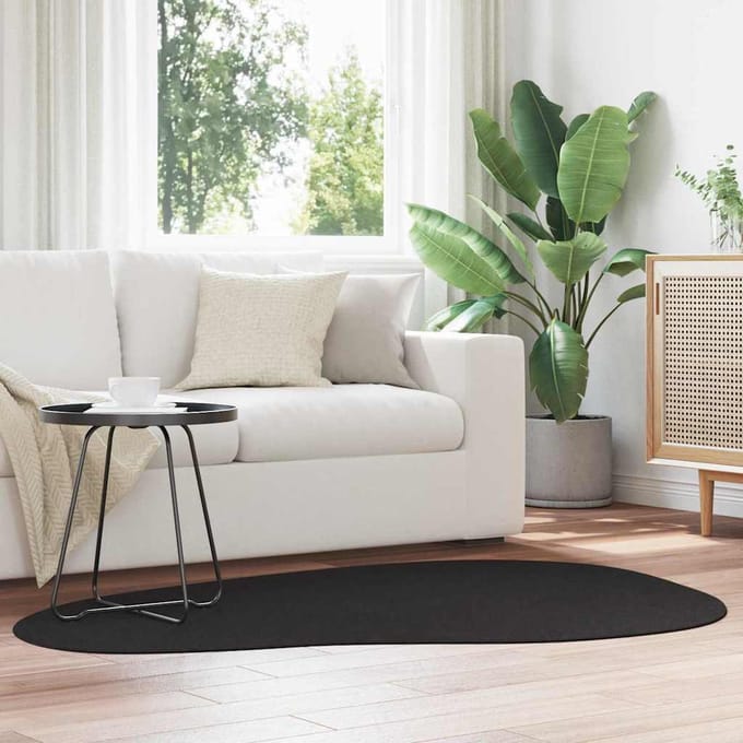 vidaXL Tapijt HUARTE Zwart 120 x 170 cm Polyester