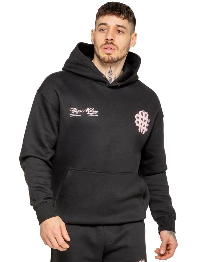 Enzo Milano Heren Oversized Bedrukte Hoodie