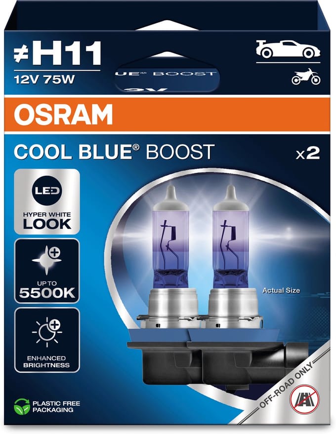 Osram Cool Blue Boost - Automobil Verlichting - H11 - 5500K - Wit Licht
