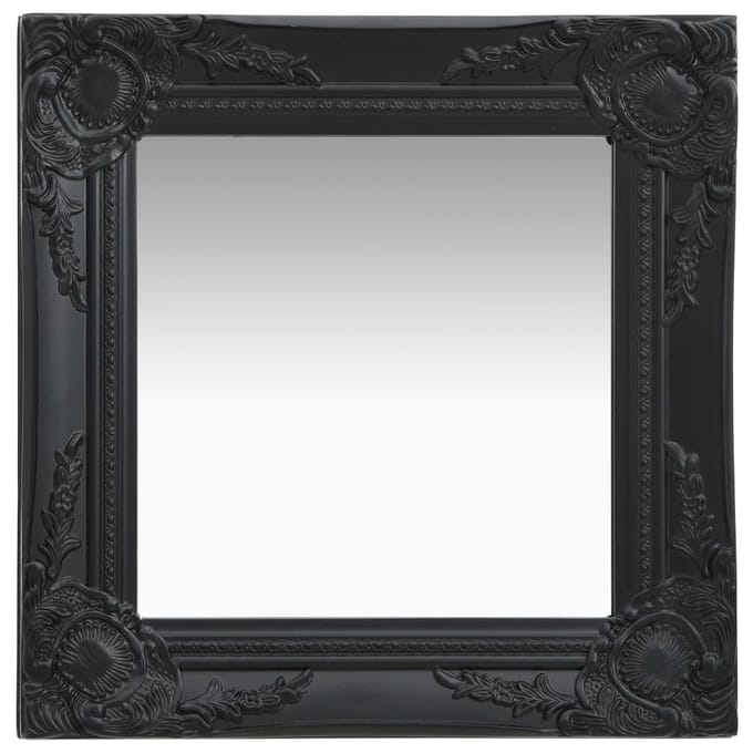 vidaXL - Wandspiegel - barok - stijl - 40x40 - cm - zwart