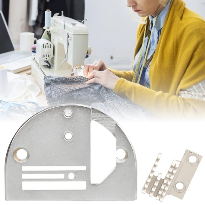 Naaldplaat Dubbele Rij met Tanden Metaal Gesynchroniseerde Naaimachine Accessoires gray