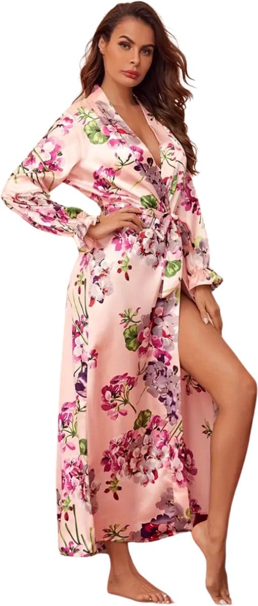 Nivard Badjas Dames - Kimono - Kamerjas - Ochtendjas - Pyama - Roze - L