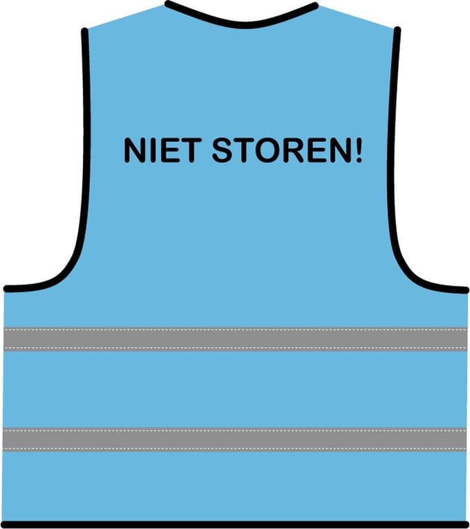 Niet storen hesje lichtblauw