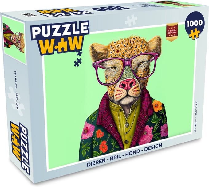 Puzzel Dieren - Bril - Hond - Design - Legpuzzel - Puzzel 1000 stukjes volwassenen