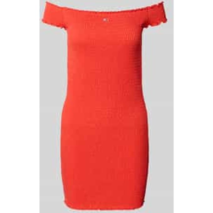 knitwear mini-jurk met carmenhals