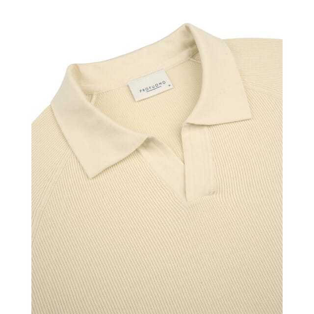 Profuomo poloshirt korte mouw creme