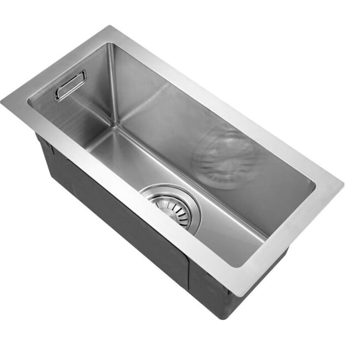 Vtw Living rvs spoelbak 16,5 x 38,5 cm inclusief aansluitset zonder