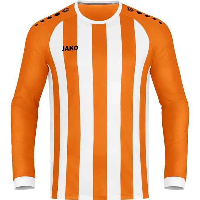 Jako Inter Voetbalshirt Lange Mouw Kinderen - Wit / Fluo Oranje | Maat: 128