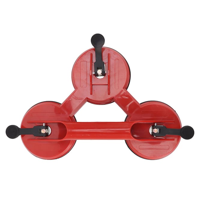 Heavy Duty 3 Klauwen Zuignap Plaat voor Glas Keramische Tegel Vloer Raam Hef Trekker red