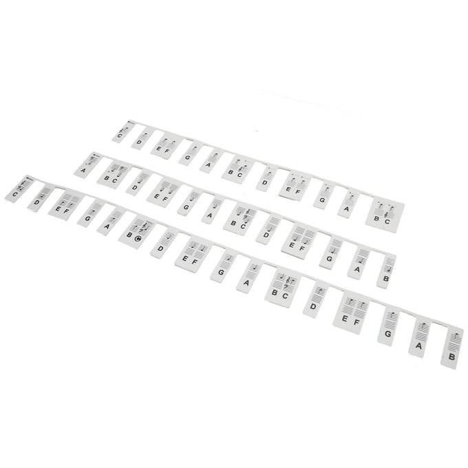 Autocollants pour Clavier de Piano Design Amovible 88 Touches Noir Imperméable Réutilisable Silicone Notes de Piano white
