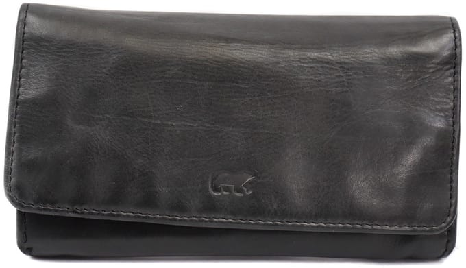 Bear Design Noor CL9918 Portemonnee - Zwart – Van leer – Bear Design Noor CL9918 is een leren overslagportemonnee voor wie pasjes, briefgeld en muntgeld overzichtelijk wil meenemen