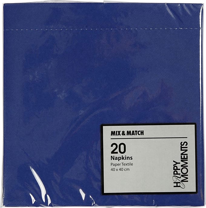 Servetten, afm 40x40 cm, 60 gr, donkerblauw, 20 stuk/ 1 doos