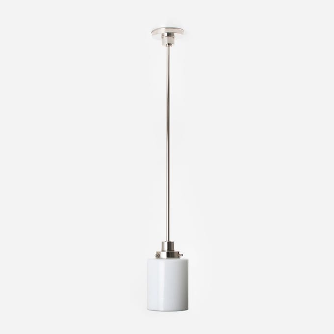 Hanglamp Strakke Cilinder 20's Nikkel - Art Deco Trade