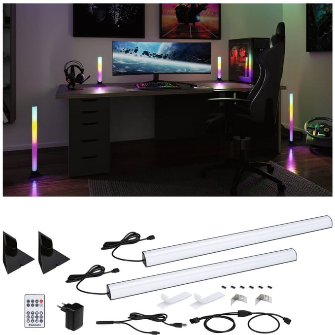 Paulmann set van 2 EntertainLED Lightbar Dynamic RGB 60cm voet