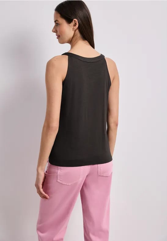 Top met V-hals en decoratief detail