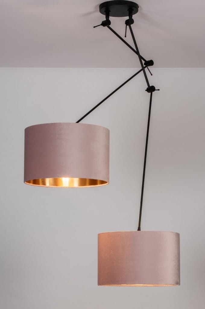 Lumidora Hanglamp 30923 - CHARLOTTE - 2 Lichts - E27 - Roze - Koper - Metaal