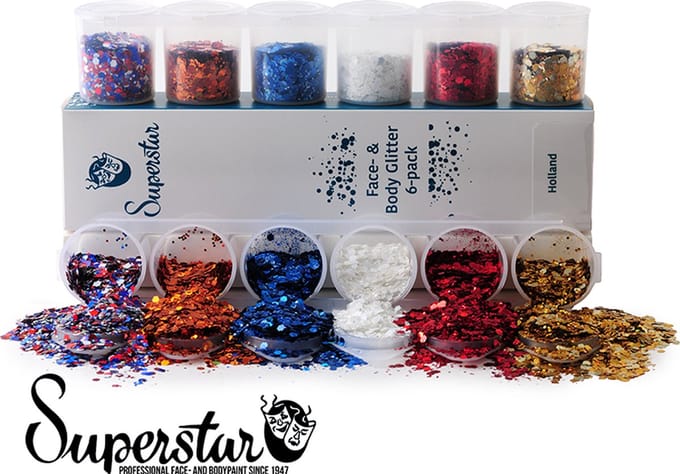 Witbaard Schmink Chunky Glitter 90 Ml Holland 6-delig