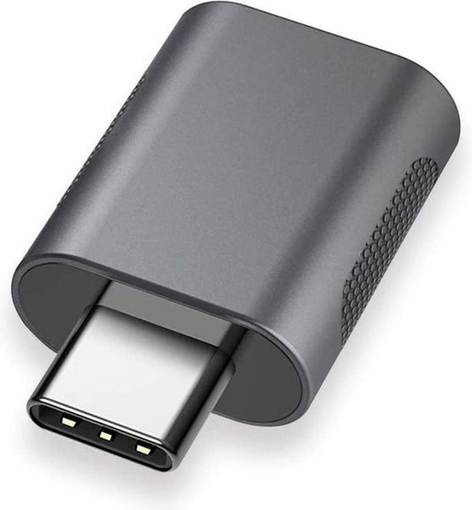 NÖRDIC OTG-C4 USB-A 3.0 OTG naar USB-C adapter - 1 stuk - Space Gray