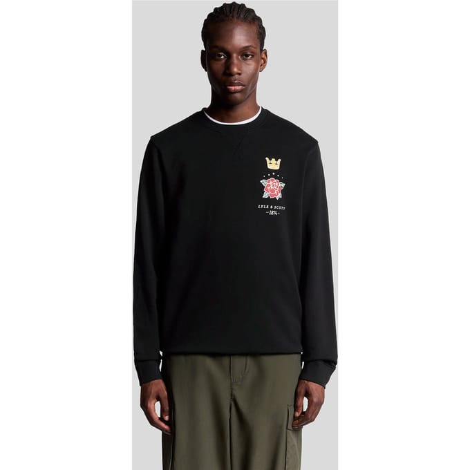 Lyle & Scott Rose And Crown Graphic Crew Neck