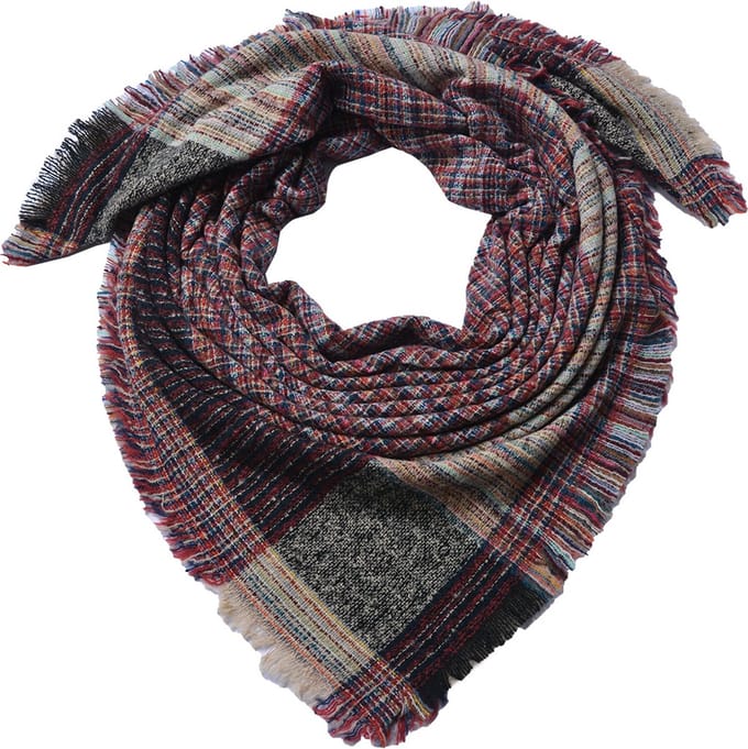 Juleeze Wintersjaal Dames 130x130 cm Rood Polyester