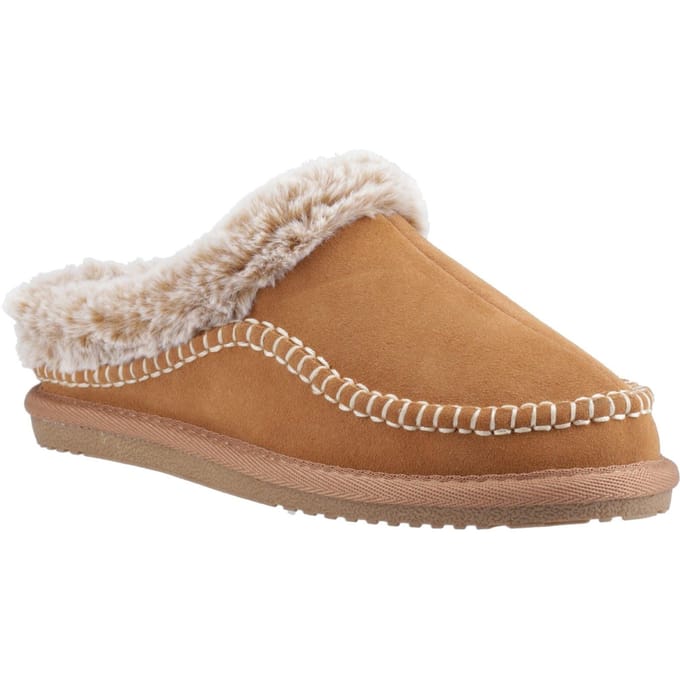 Hush Puppies Anika Suède Dames Tan Slippers