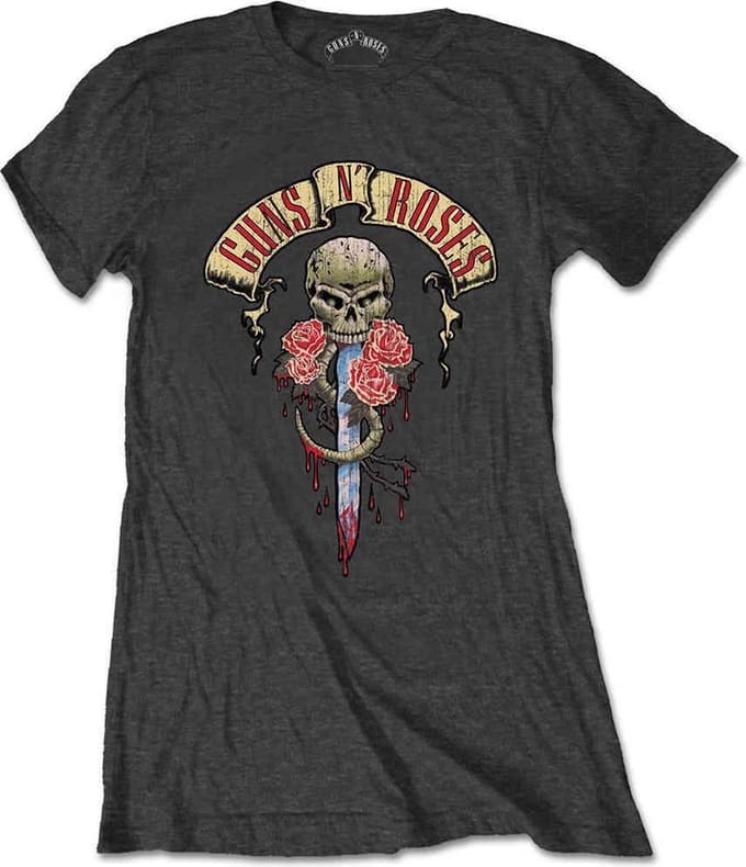 Guns N' Roses - Dripping Dagger Dames T-shirt - L - Grijs