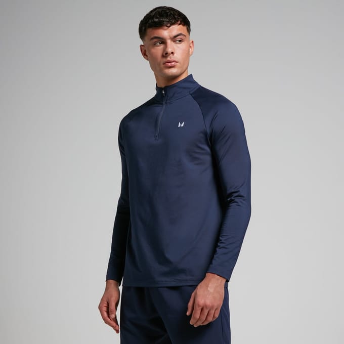 MP trainingstrui met kwartrits voor heren - Marineblauw - M