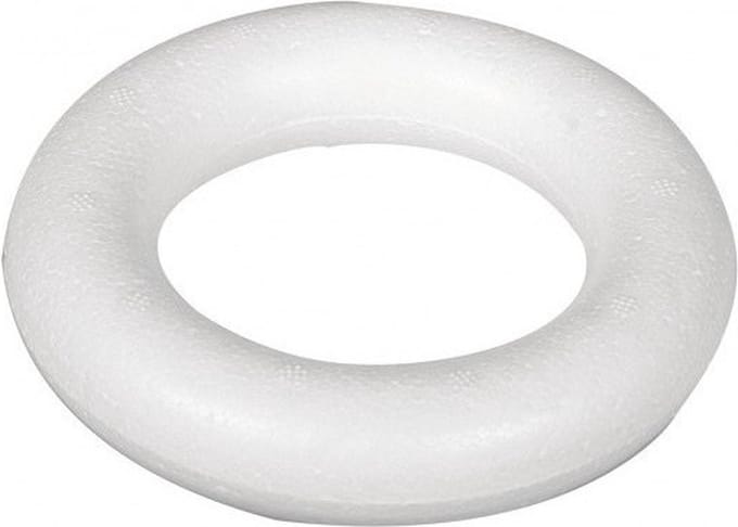 Piepschuim ring - 8x - wit - 22 cm - styropor - hobby figuren - DIY - knutselen