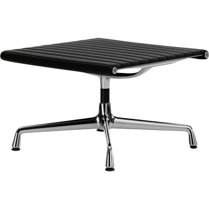 Vitra - Aluminium Chair - EA 125 - Kruk - verchroomd - Hopsak - zwart