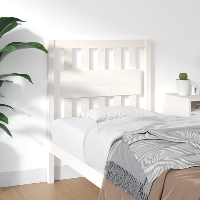 vidaXL - Hoofdbord - 80,5x4x100 - cm - massief - grenenhout - wit