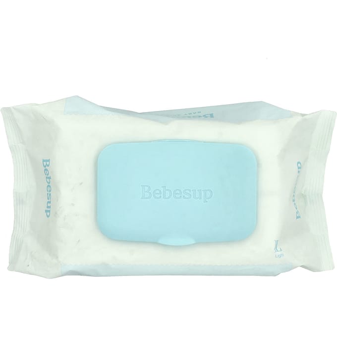 Bebesup, Lingettes pour bébé, Légères, 80 lingettes white
