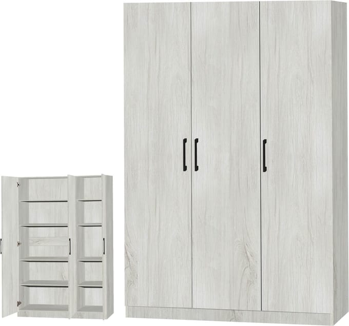 Belfurn - Linnenkast 3 deuren EDEN 120cm white oak
