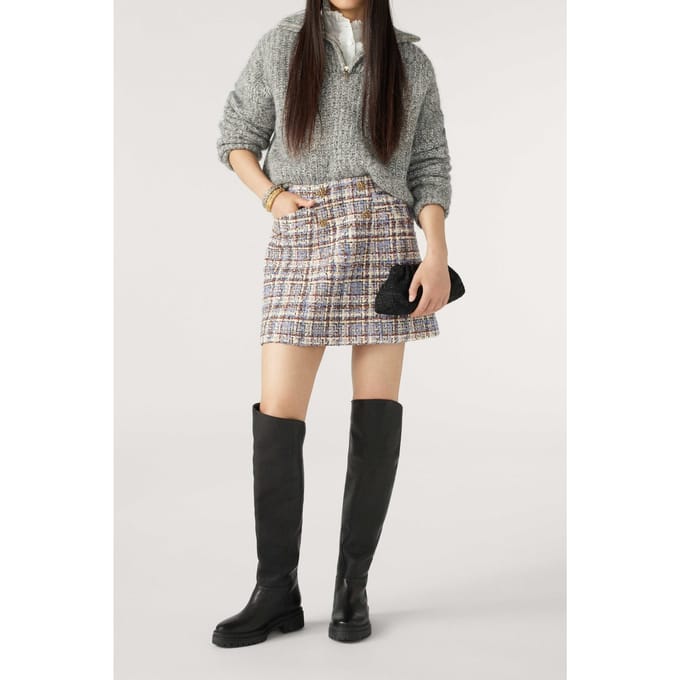 BA&SH Jupe Texas Multico Maat: 40 | Mini Rokken Outlet | Dames | Blauw