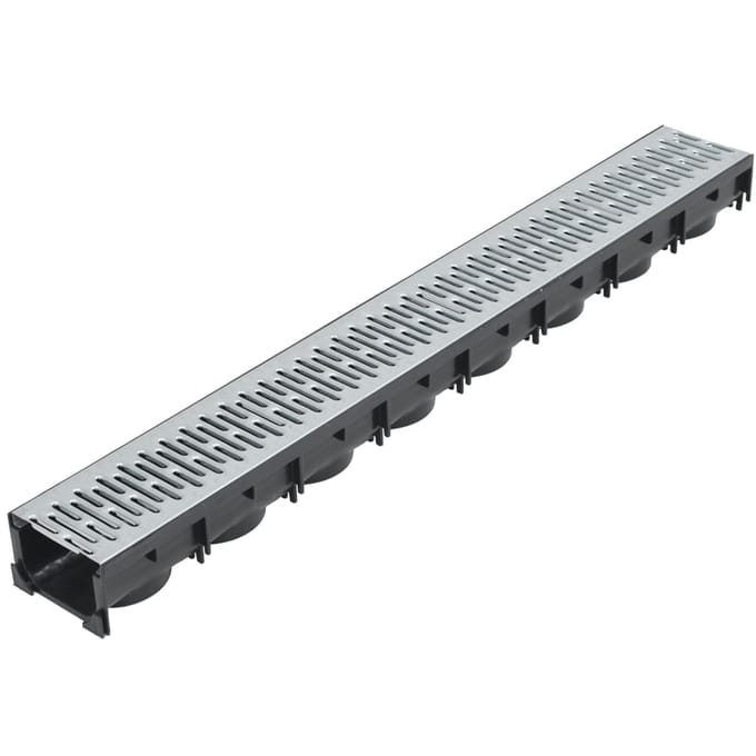 vidaXL - Afvoergoten - 6 - m - gegalvaniseerd - staal - 6 - st