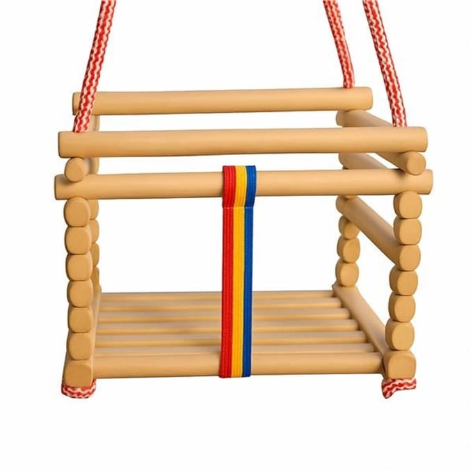 Baby Mix beukenhouten babyschommel naturel 32x32cm - Schommel